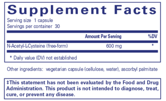 PURE, NAC (N-Acetyl-L-Cysteine) 600 mg - Image 3